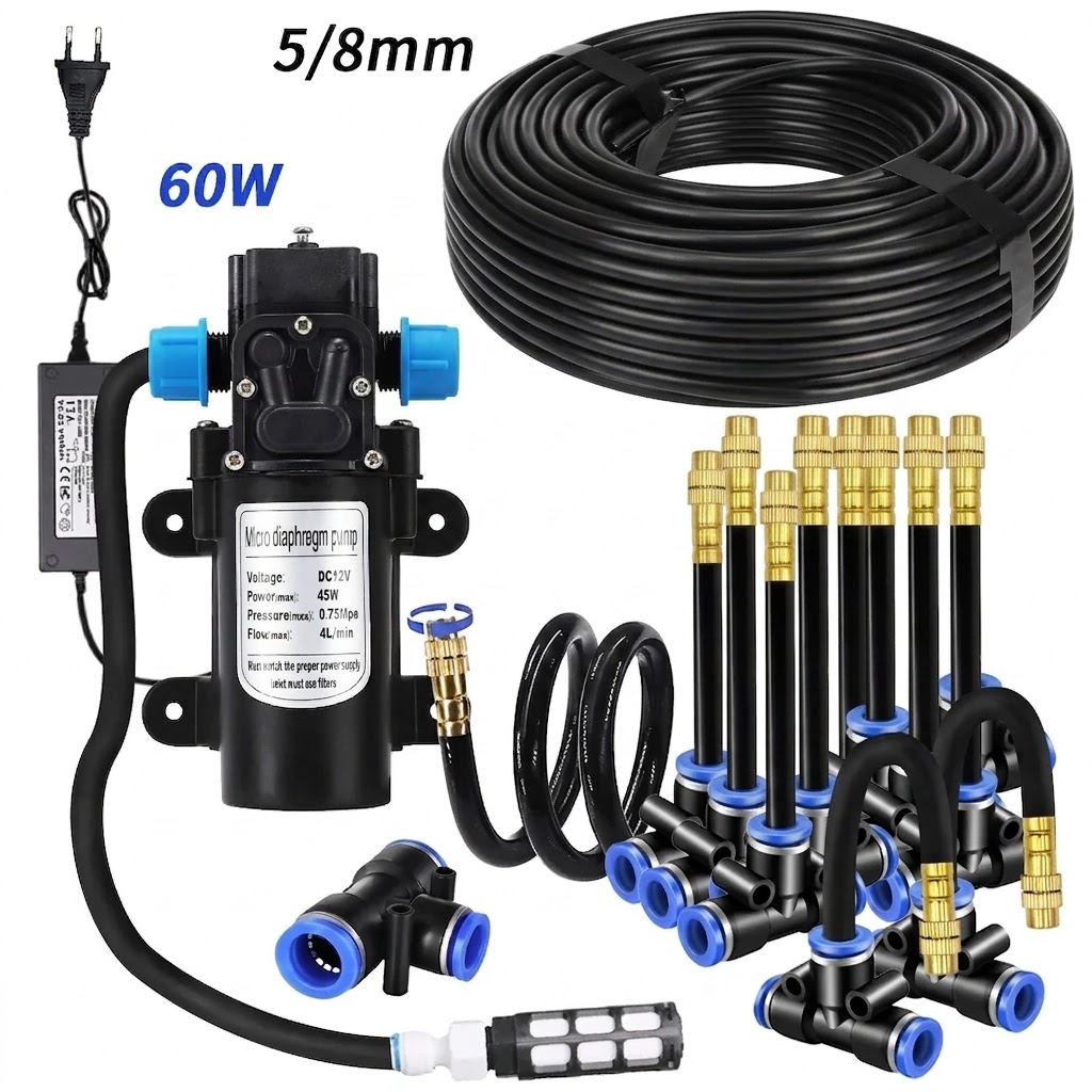 Automatic Plant Waterer - 5/8mm PE Hose Sprayer Kit 60W