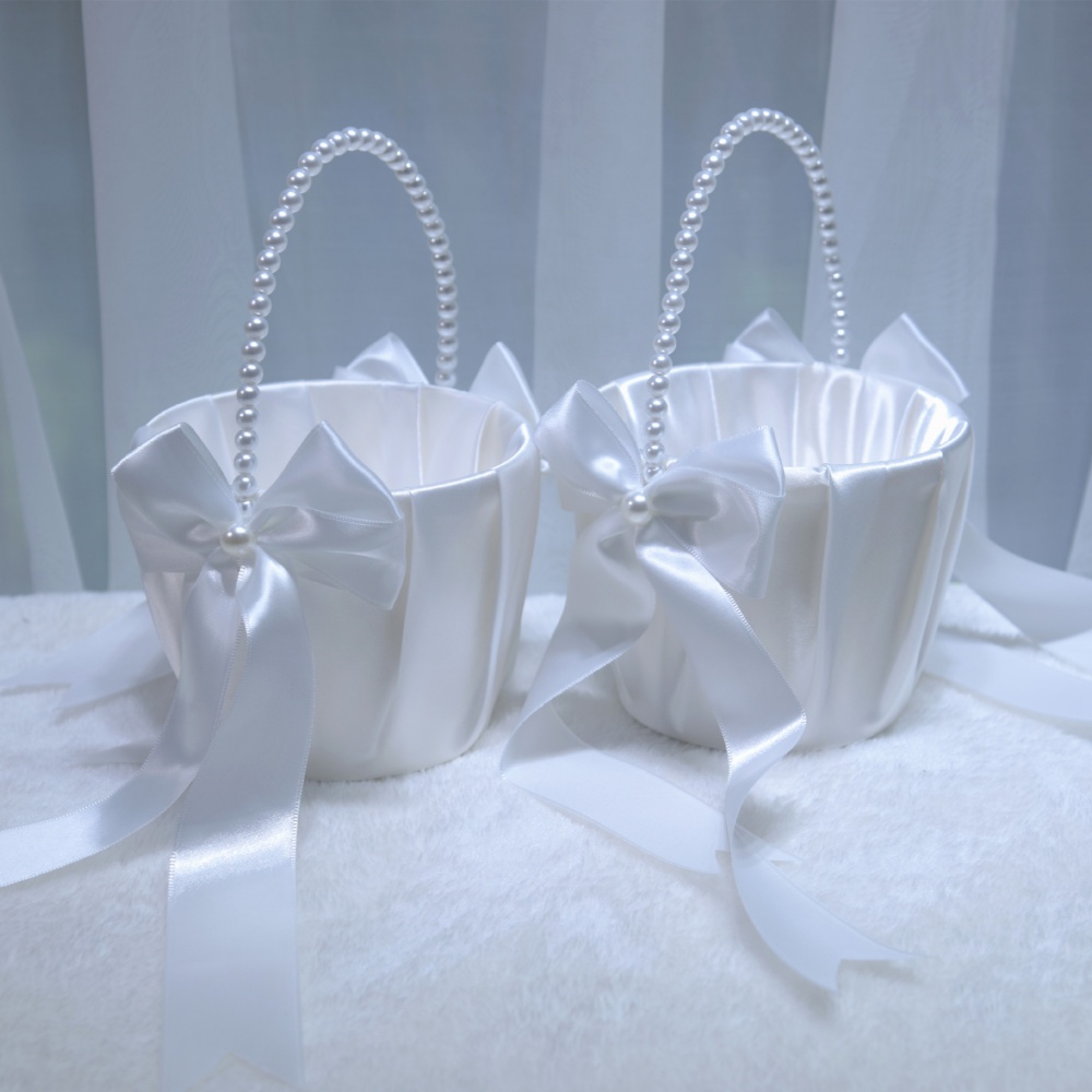 White Satin Bow Flower Girl Ba - Gardening Tools Girls review and price